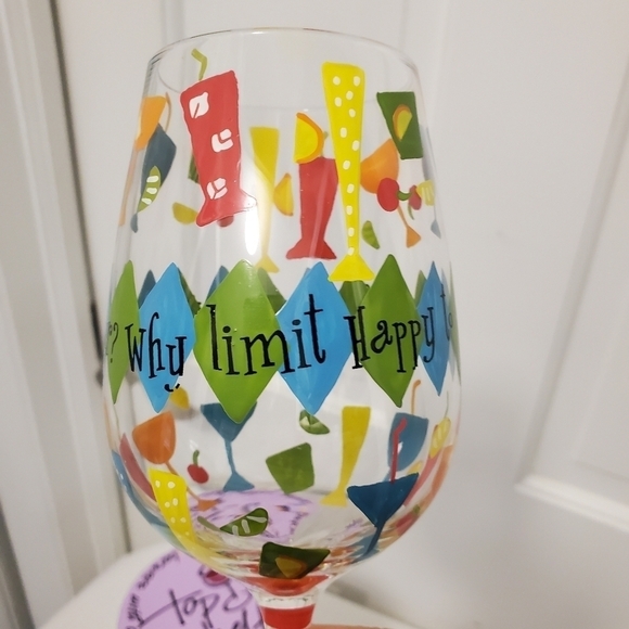 Top Shelf "Why Limit Happy to an Hour?" Wine Glass, all occasion gift - Picture 7 of 10